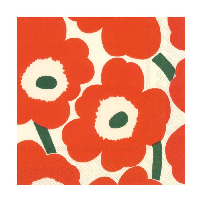 Unikko Serviette 33x33cm 20er Pack - Orange/Green - Marimekko