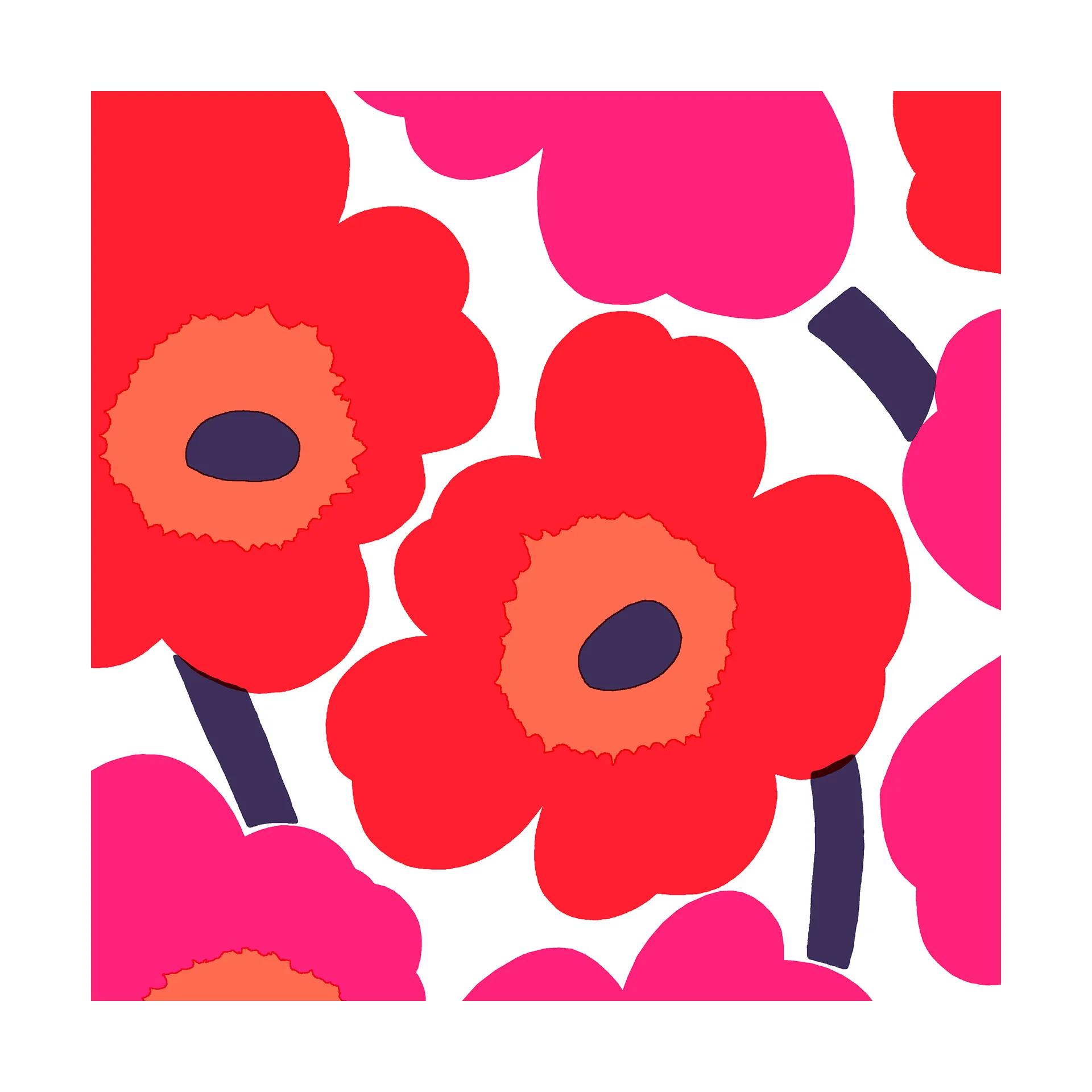Unikko Serviette 33x33cm 20er Pack, Red Marimekko