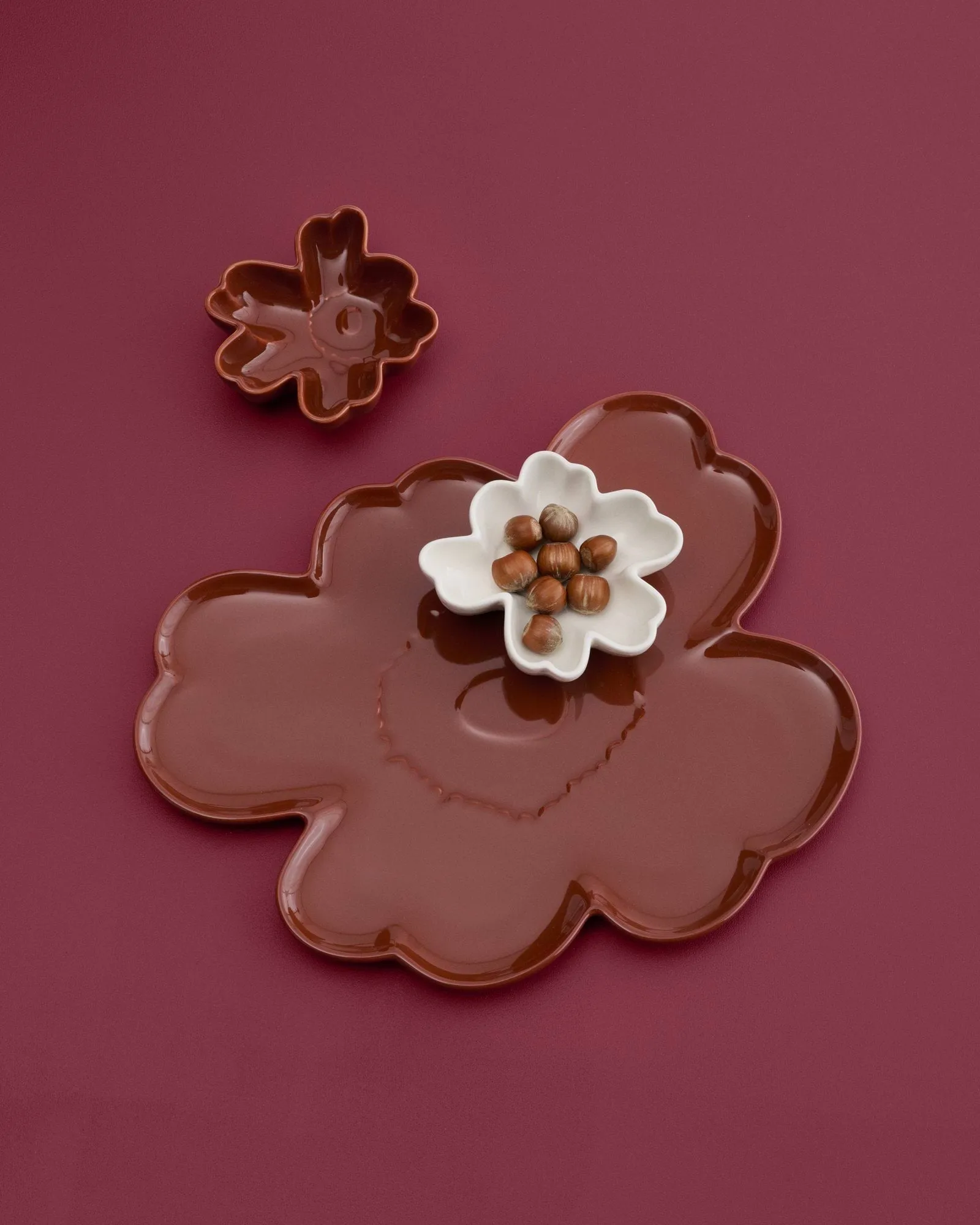 Unikko Shape Schale Ø11 cm 2-teilig, Weiß-Pflaume Marimekko