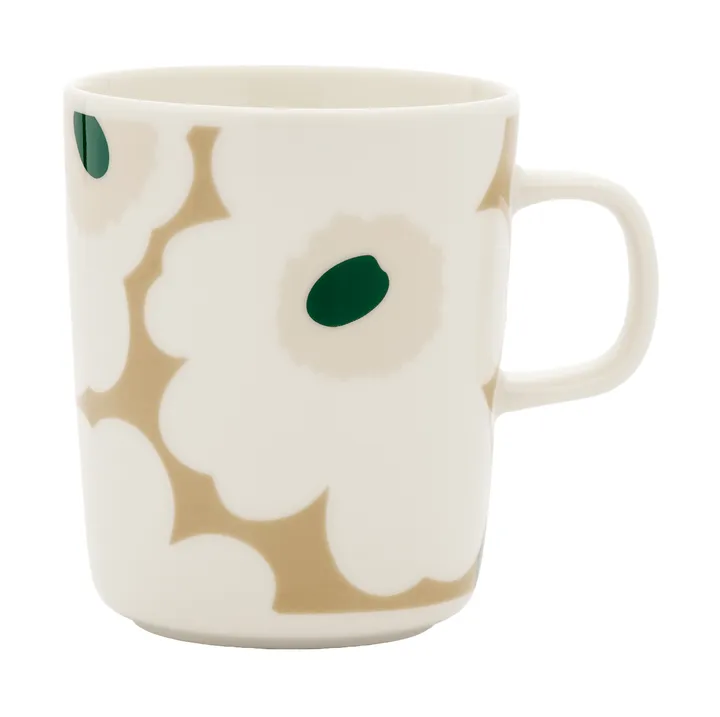 Unikko Tasse 25 cl - White-beige-light sand-dark green - Marimekko