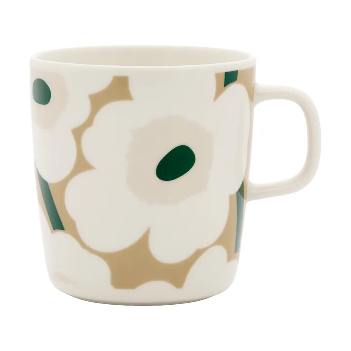 Unikko Tasse 40 cl - White-beige-light sand-dark green - Marimekko
