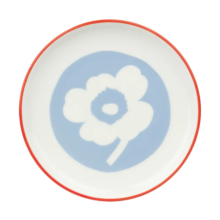 Unikko Teller Ø13,5cm - White-light blue-orange red - Marimekko