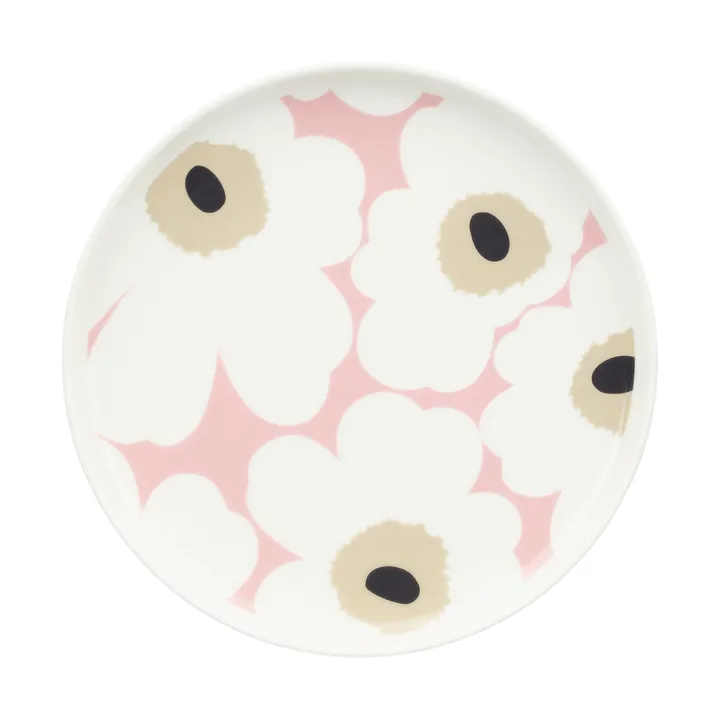 Unikko Teller Ø20cm - Off white-pink-sand-charcoal - Marimekko