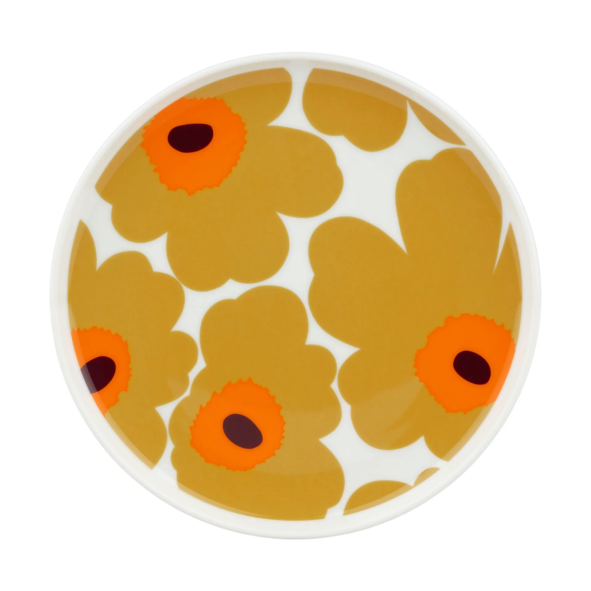 Unikko Teller Ø20cm, White-caramel-warm orange Marimekko