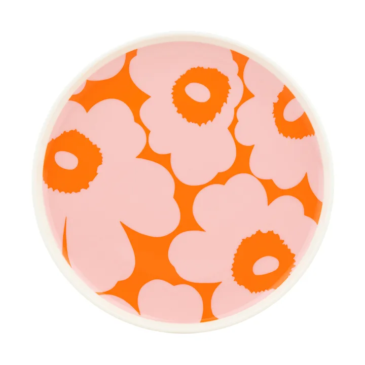 Unikko Teller Ø20cm - White-pink-orange - Marimekko