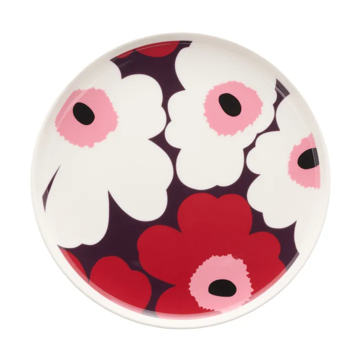 Unikko Teller Ø20cm - White-plum-cranberry-pink - Marimekko