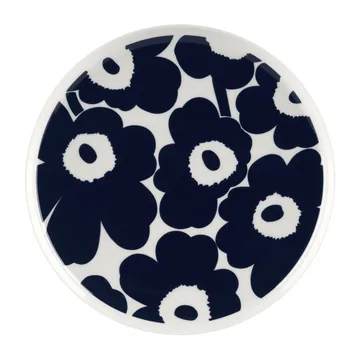 Unikko Teller Ø25cm - Weiß-Dunkelblau - Marimekko
