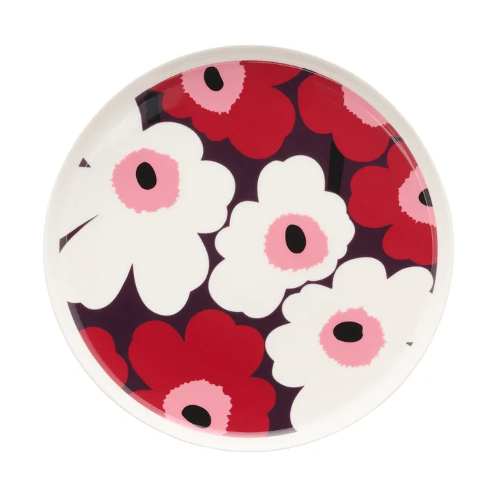 Unikko Teller Ø25cm - White-plum-cranberry-pink - Marimekko