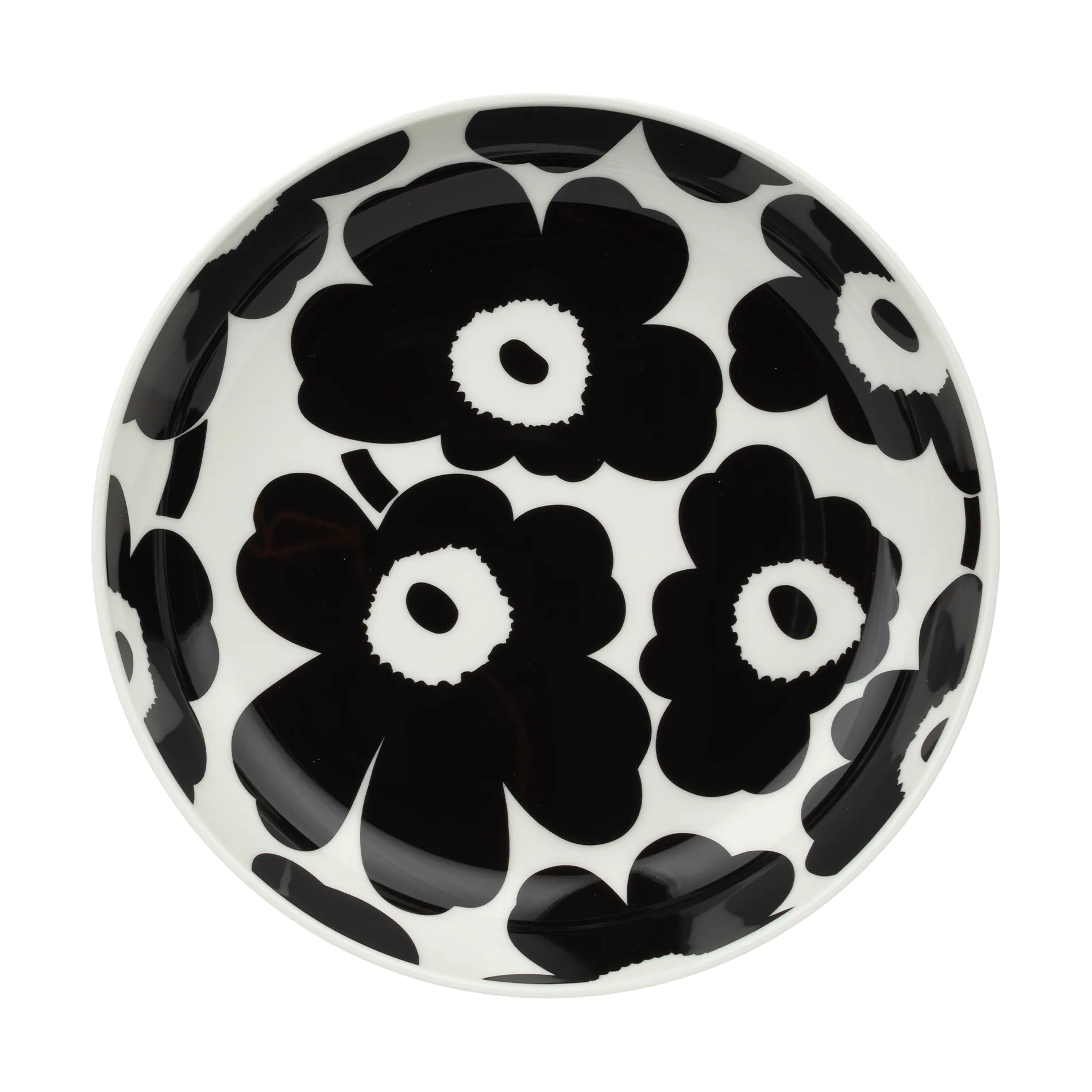 Unikko tiefer Teller Ø20,5 cm, Black-white Marimekko