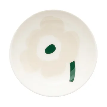 Unikko tiefer Teller - Beige-Weiß-Hellbeige-Dunkelgrün - Marimekko