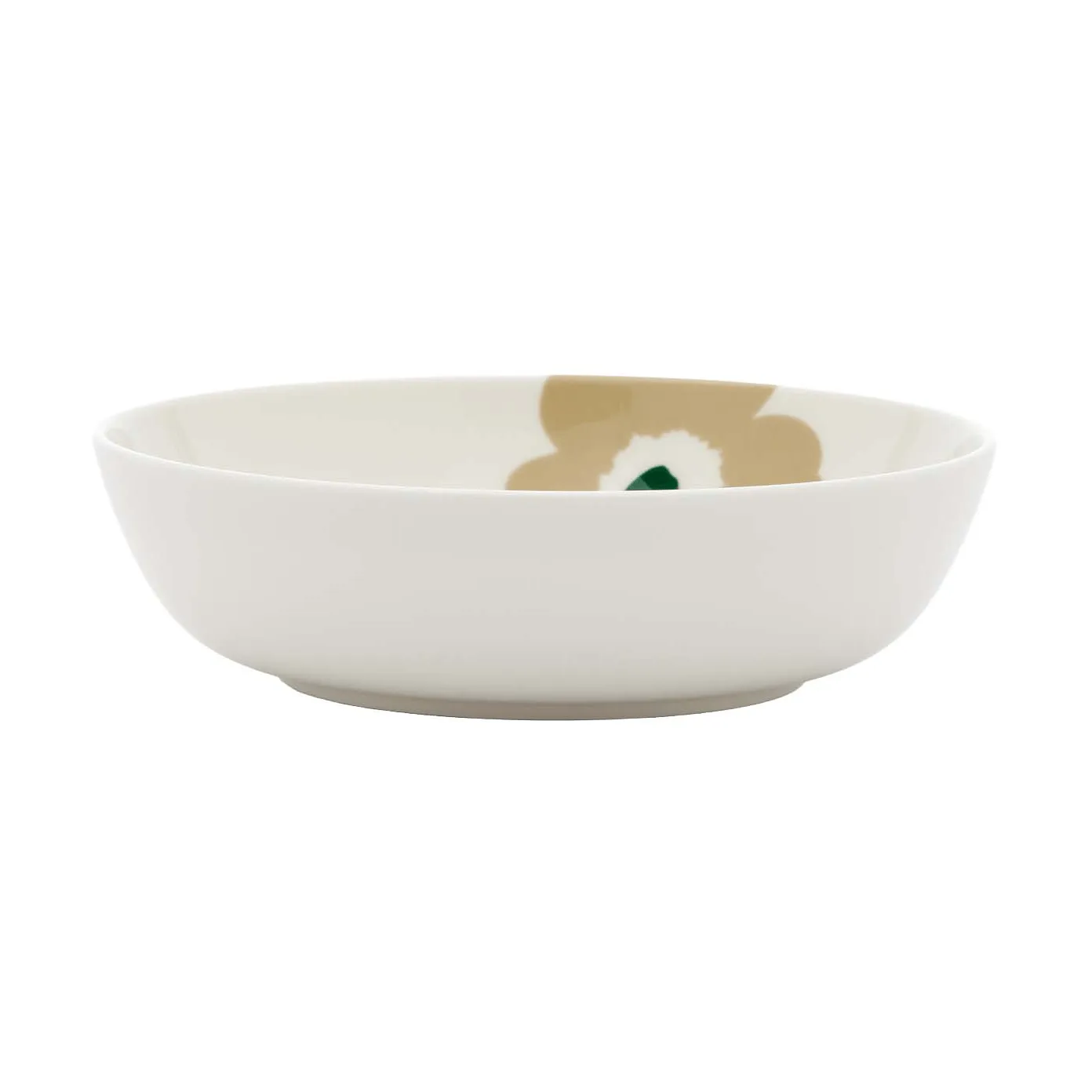 Unikko tiefer Teller, Beige-Weiß-Hellbeige-Dunkelgrün Marimekko