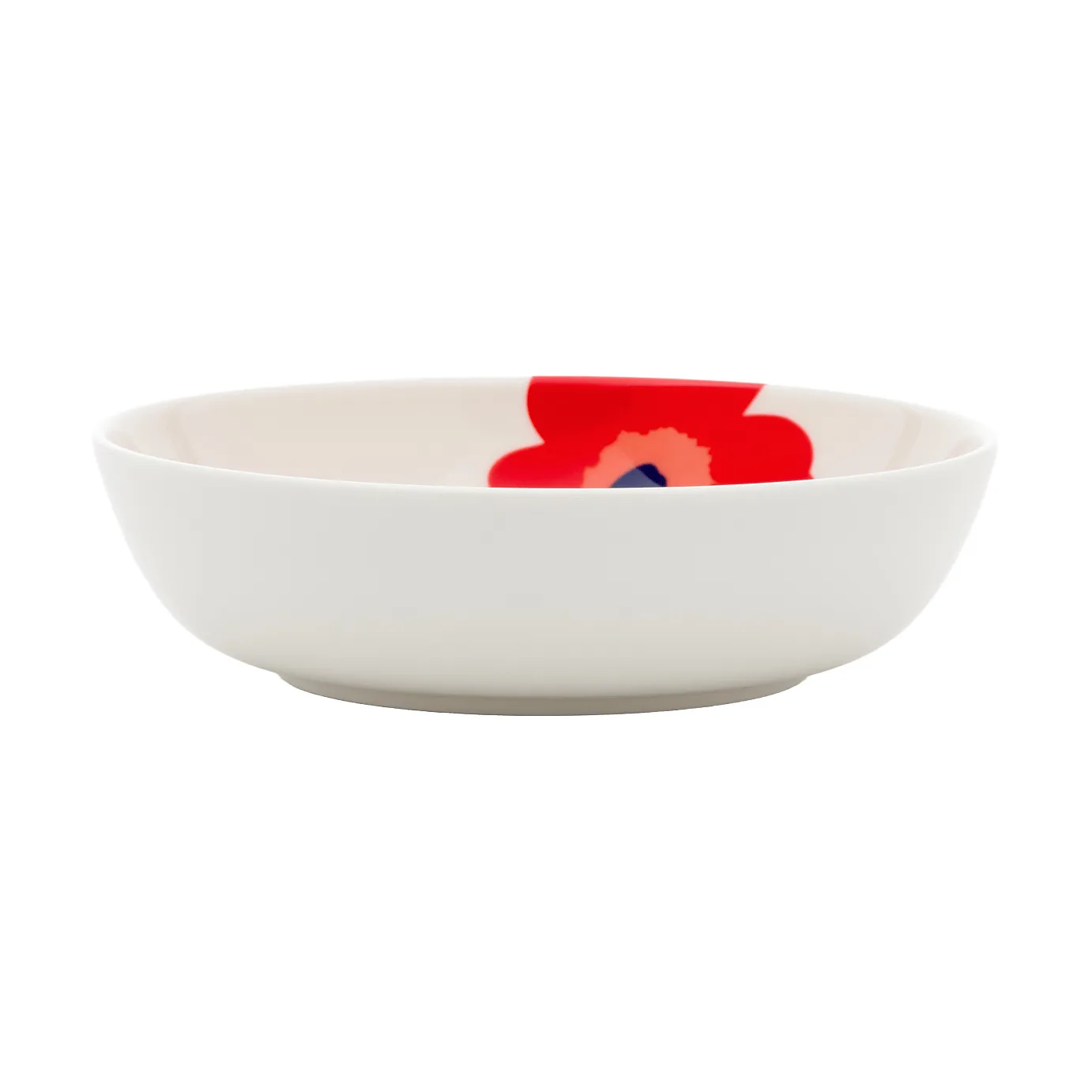 Unikko tiefer Teller, Weiß-Rot-Blau Marimekko
