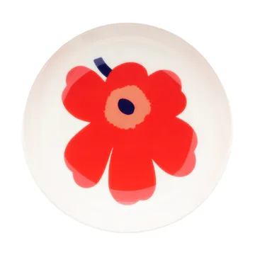 Unikko tiefer Teller - Weiß-Rot-Blau - Marimekko