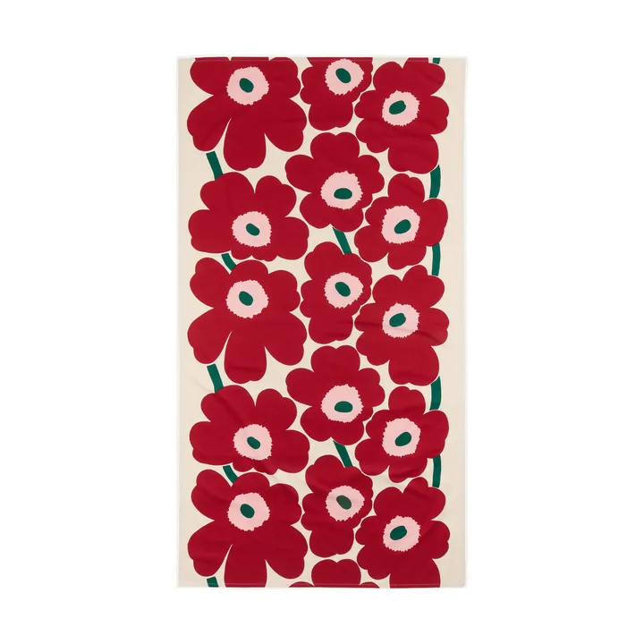Unikko Tischdecke - Cremeweiß/Cranberry/Rosa, 135x250 cm - Marimekko