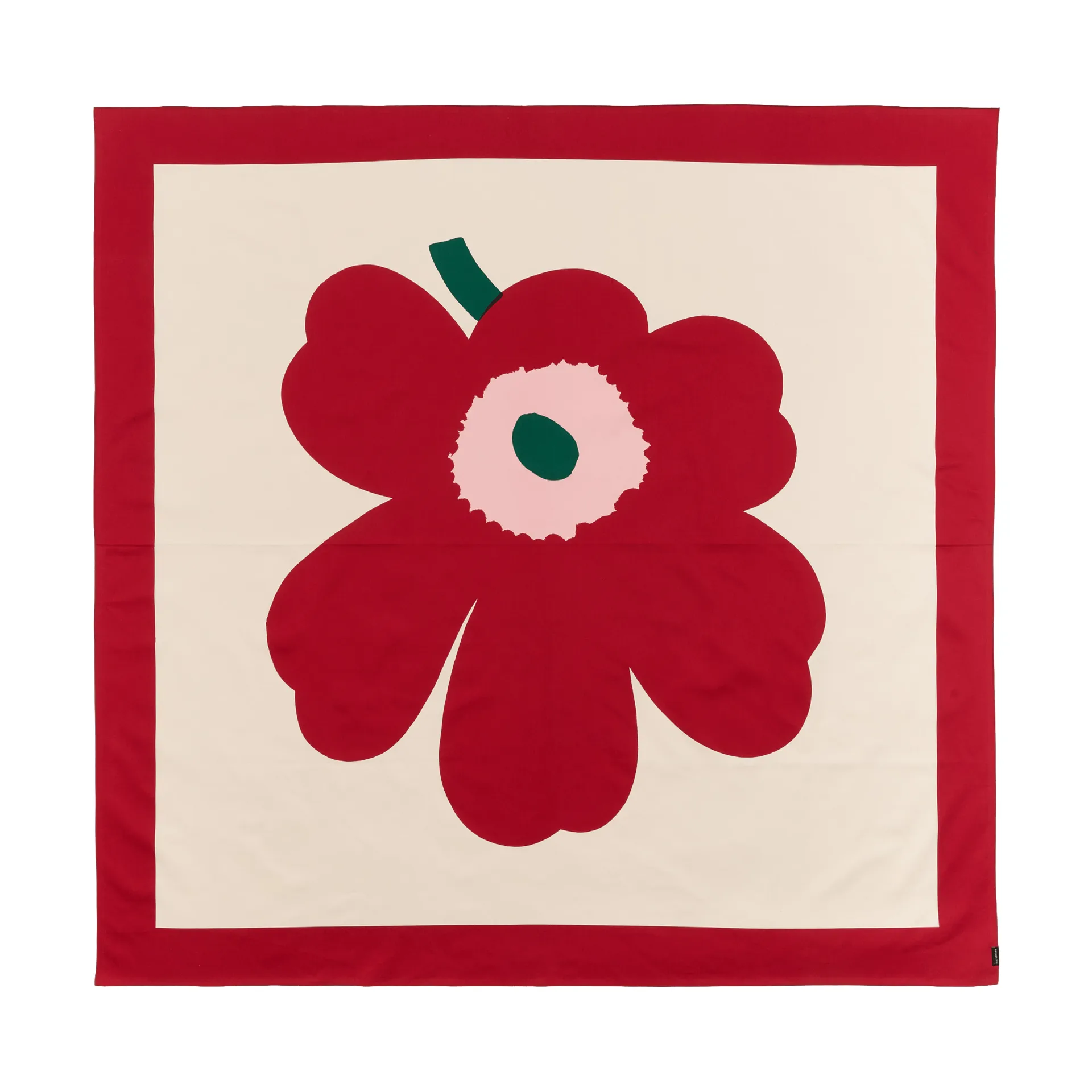 Unikko Tischdecke, Off white-Cranberry-Rose, 140x140 cm Marimekko