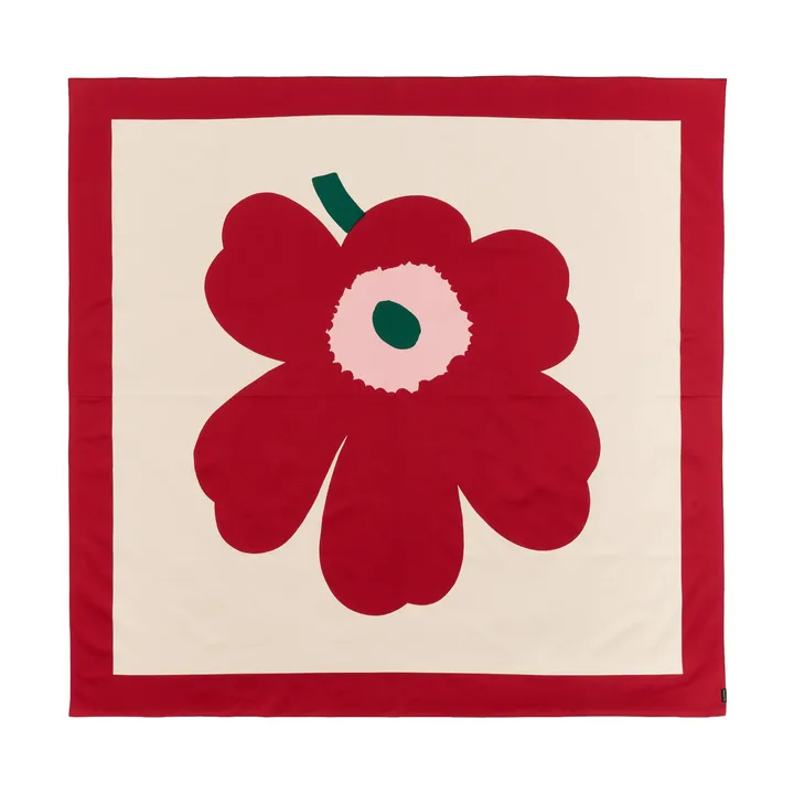 Unikko Tischdecke - Off white-Cranberry-Rose, 140x140 cm - Marimekko