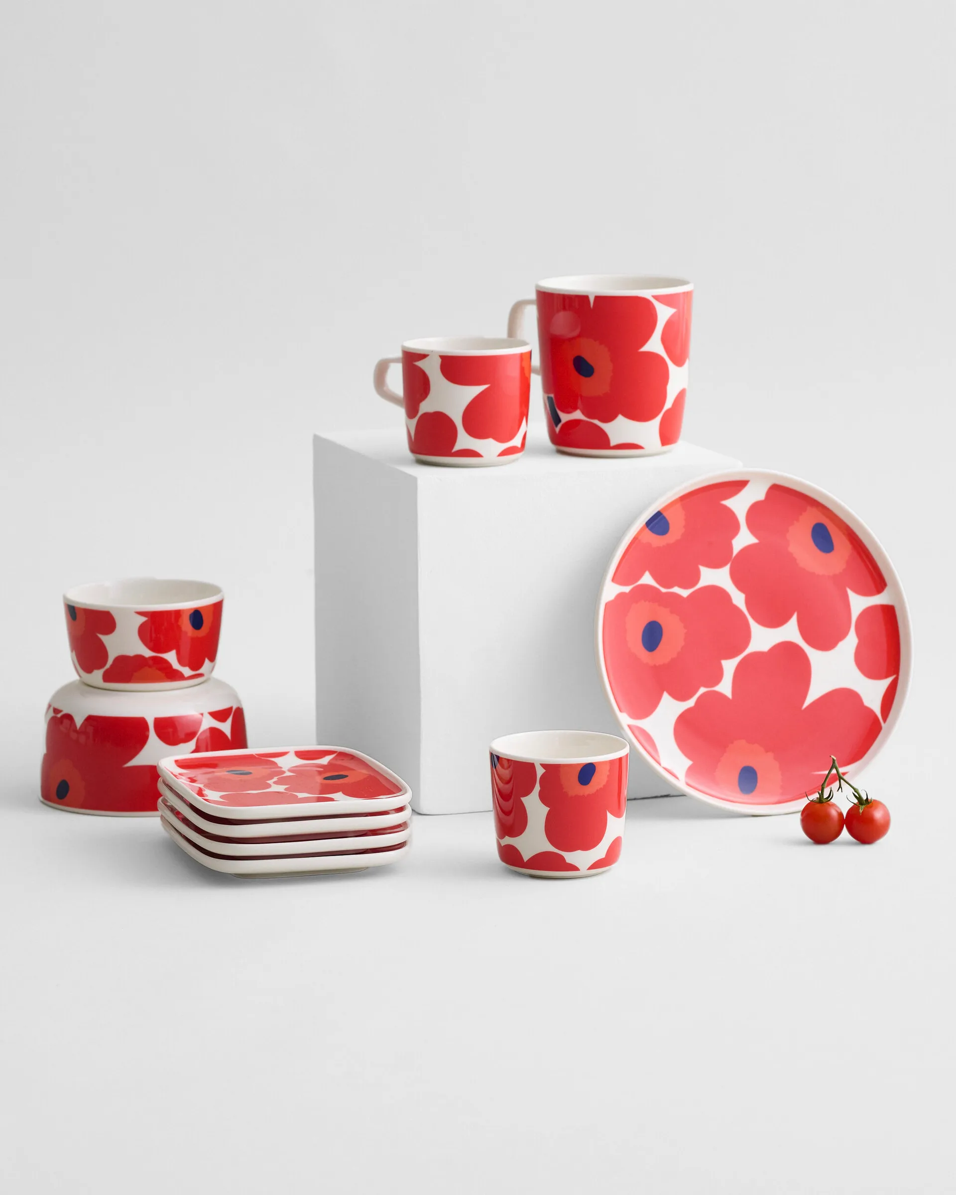 Unikko Untertasse 15 x 12 cm, Rot-weiß Marimekko
