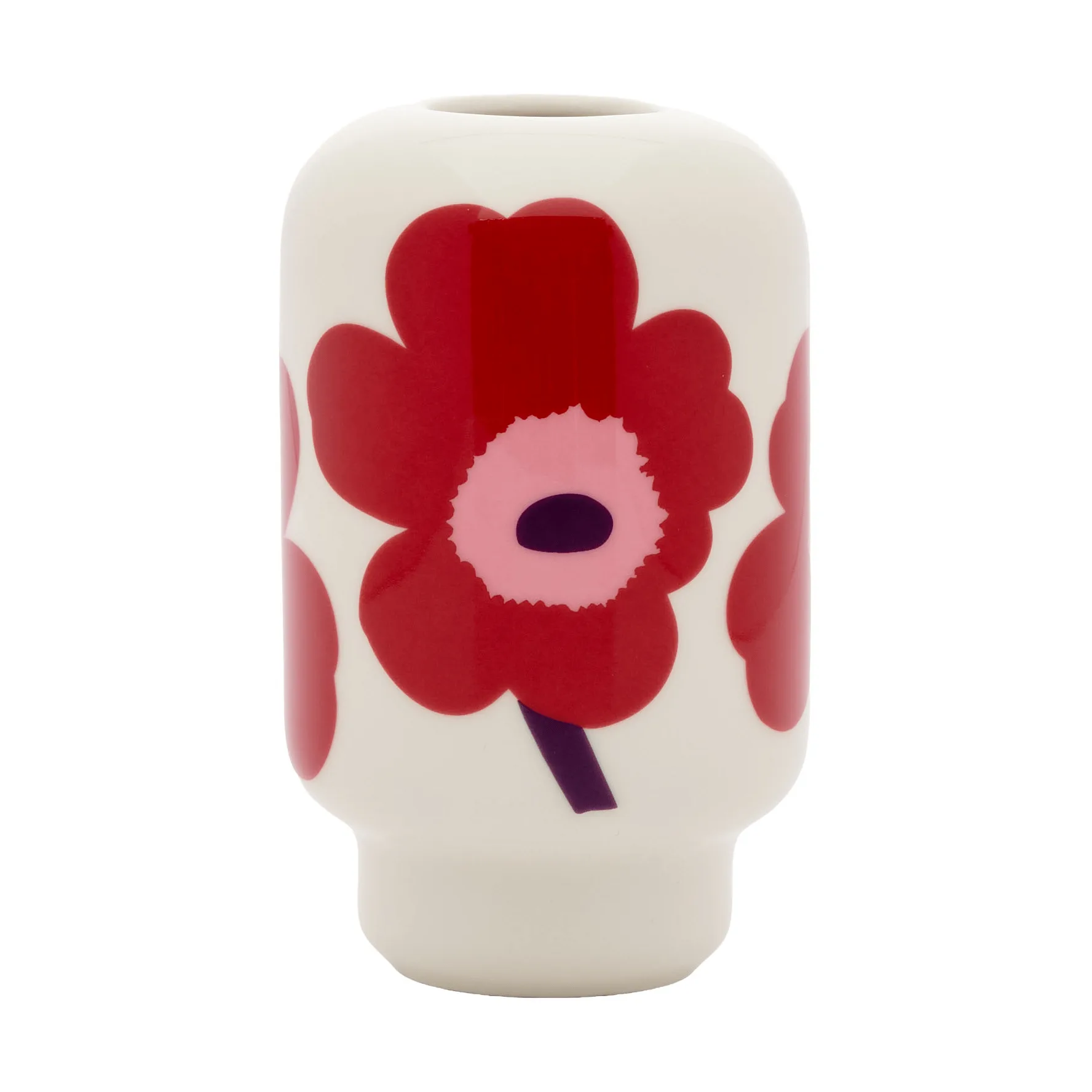 Unikko Vase 14 cm, White-cranberry-pink-plum Marimekko