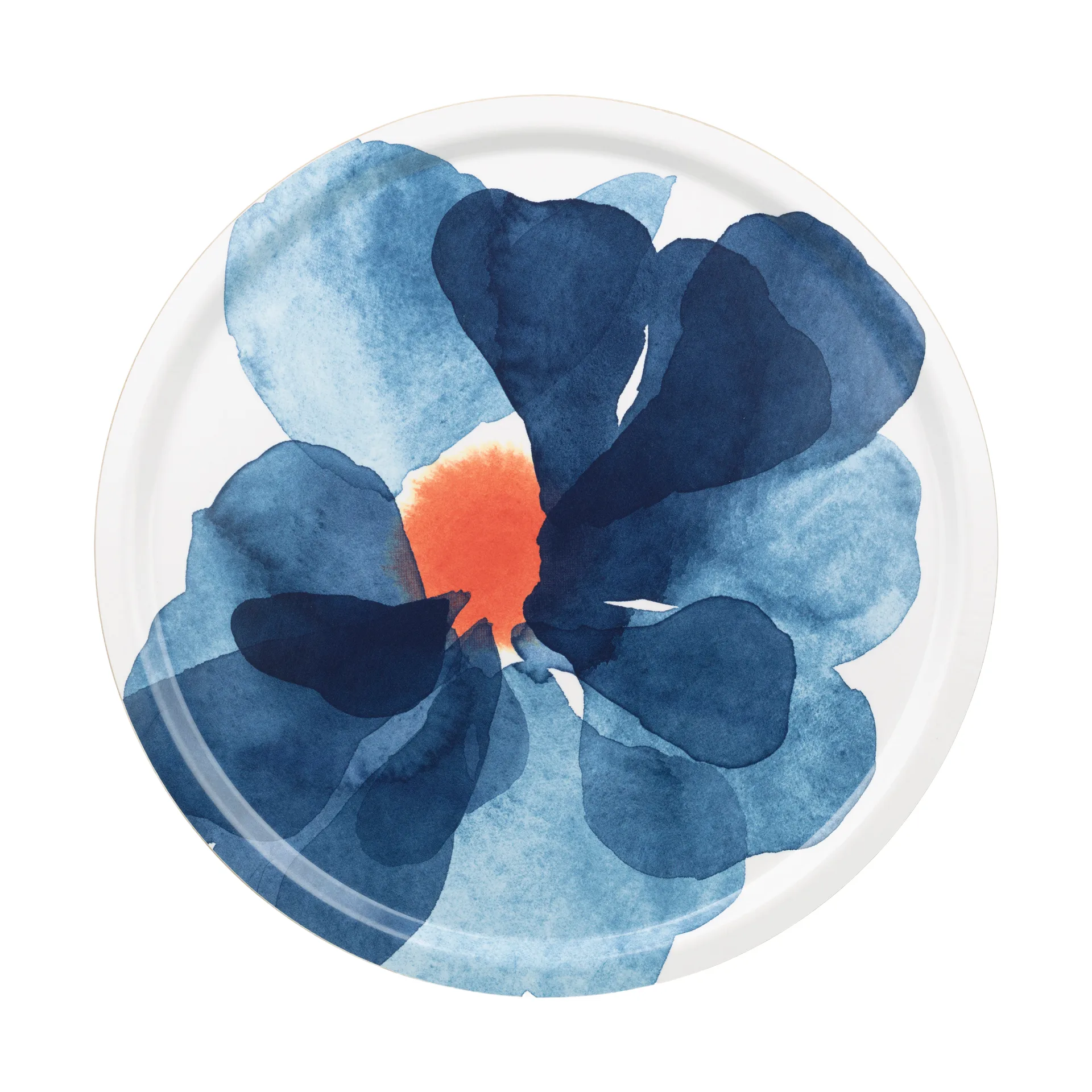 Valssi Tablett Ø46 cm, White-blue-orange Marimekko