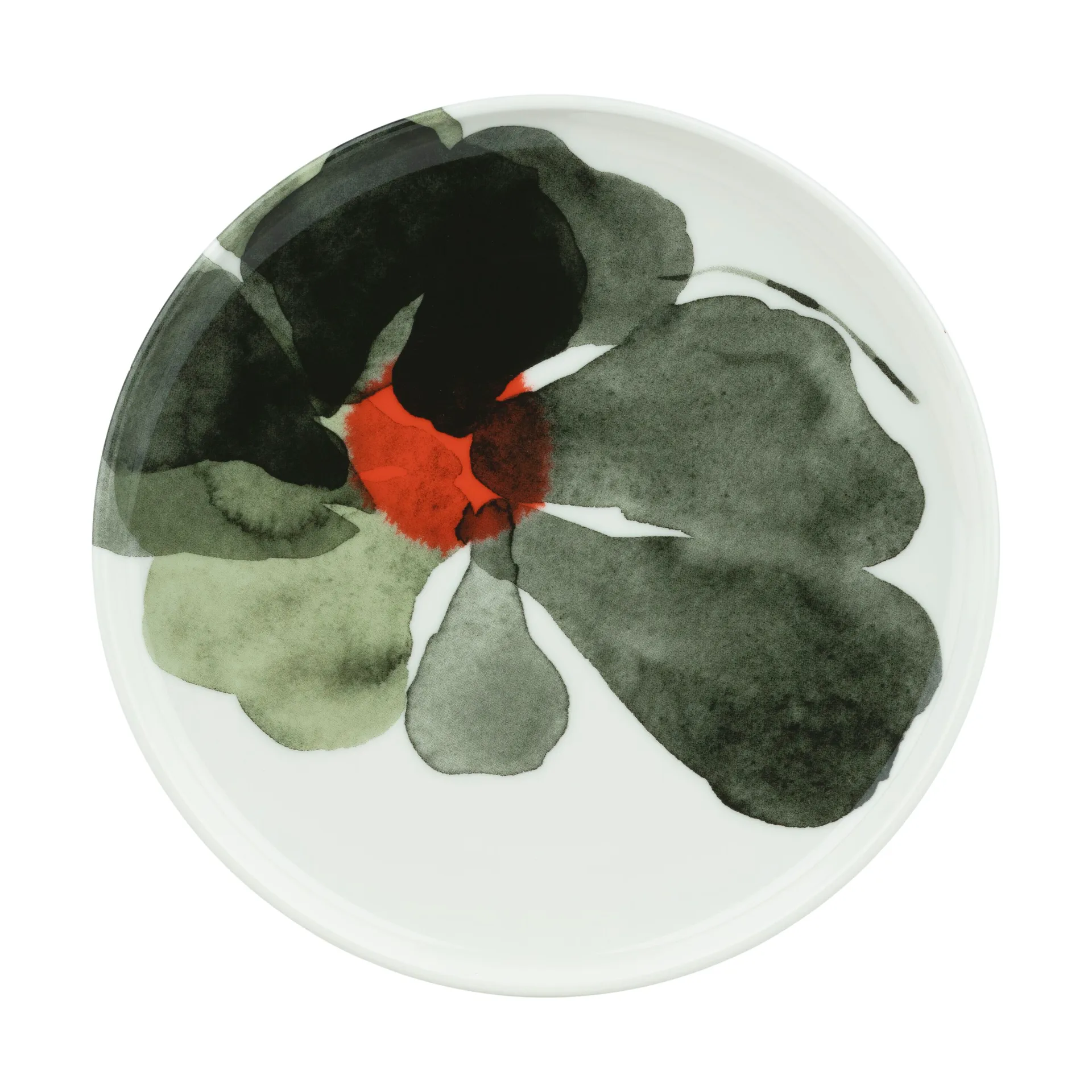 Valssi Teller, White-forest green-tomato red, Ø20 cm Marimekko