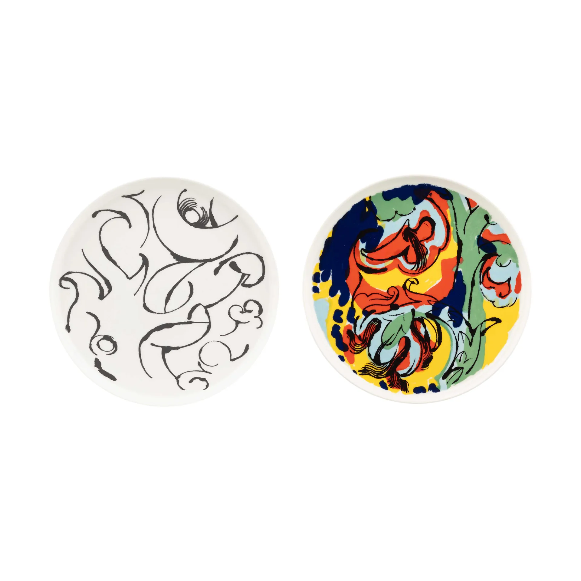 Vildstjälk & Kraftmo Teller Ø25 cm 2-teilig, White-black-multi Marimekko