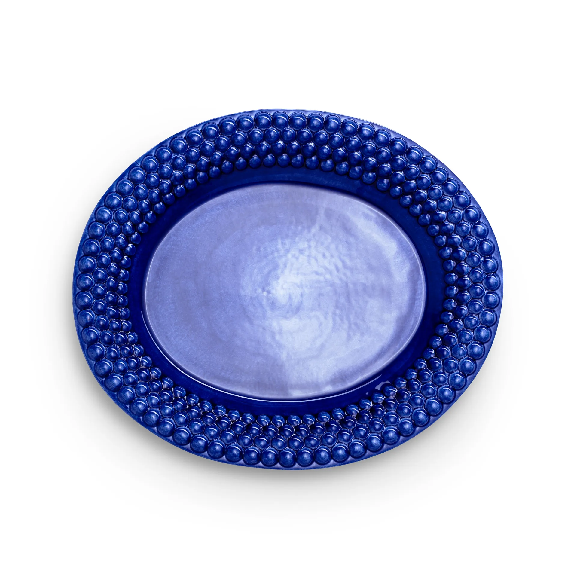 Bubbles ovaler Teller 35cm, Blau Mateus