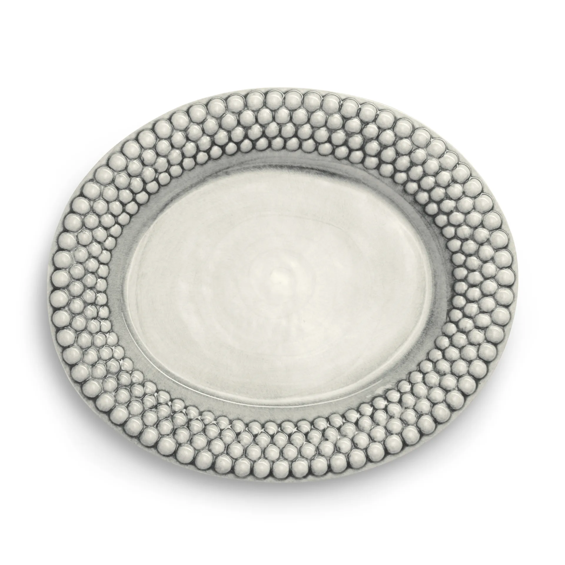 Bubbles ovaler Teller 35cm, Grau Mateus
