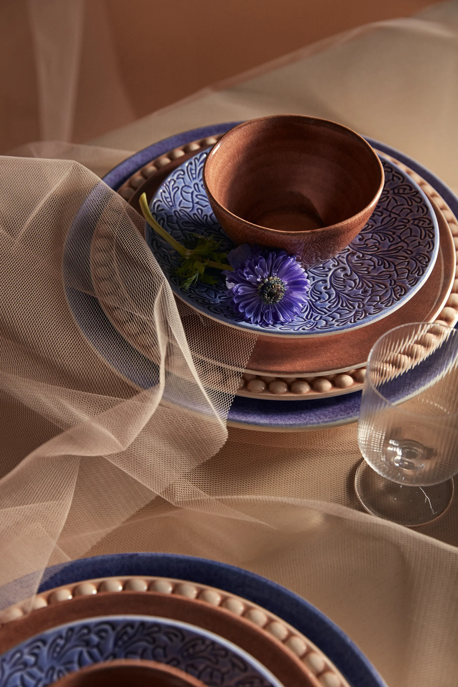 Lace Teller 20cm, Hellblau Mateus