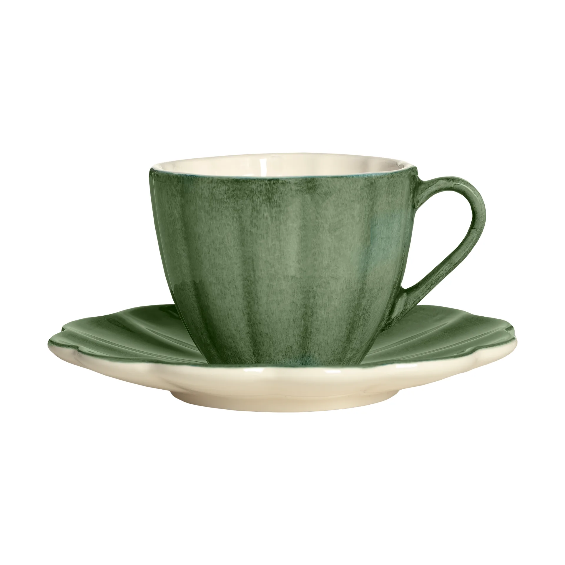 Oyster Tasse mit Untertasse 25 cl, Forest green Mateus