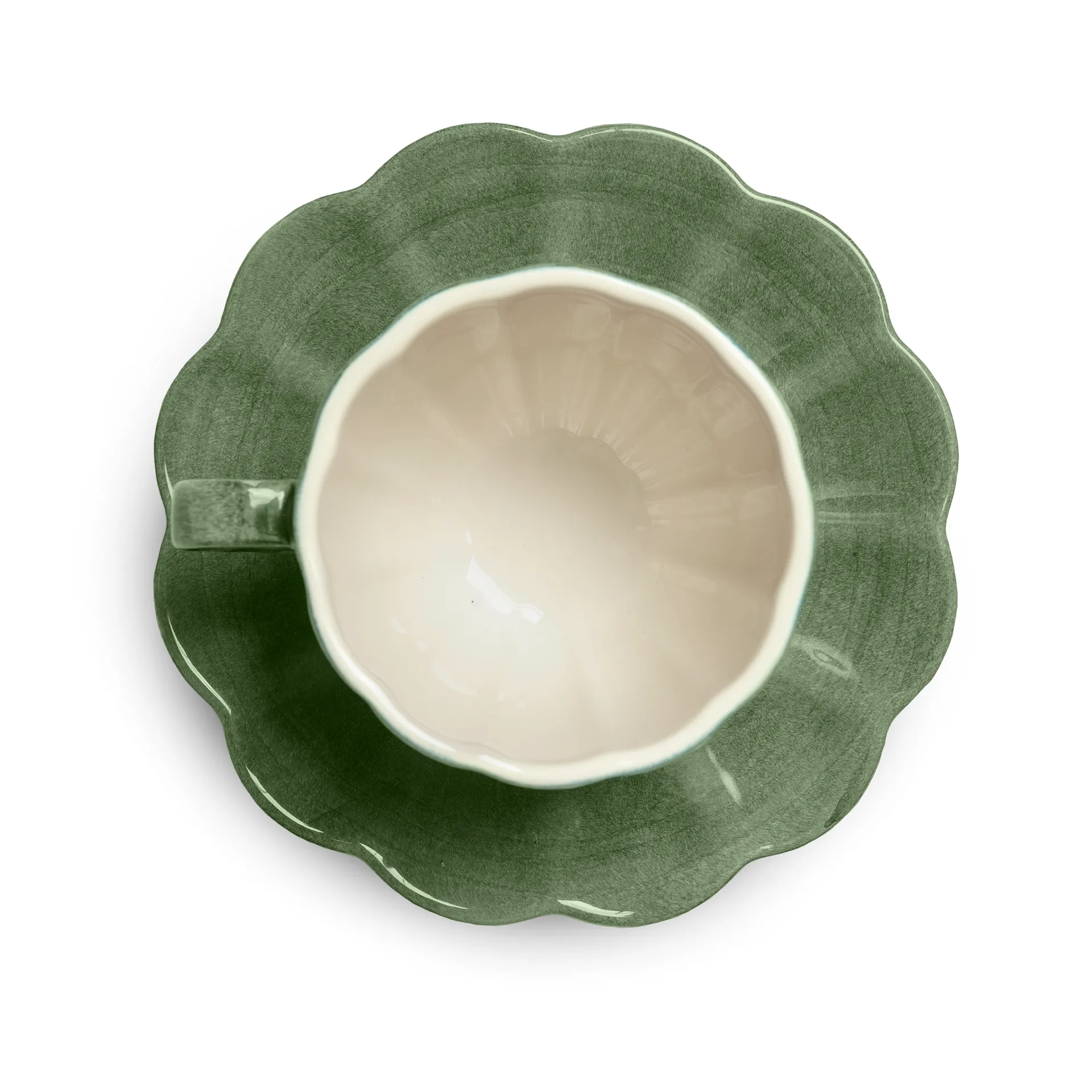 Oyster Tasse mit Untertasse 25 cl, Forest green Mateus