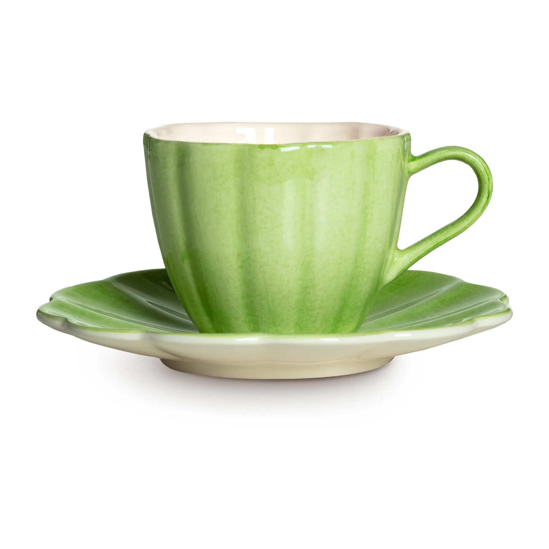 Oyster Tasse mit Untertasse 25 cl, Grün Mateus