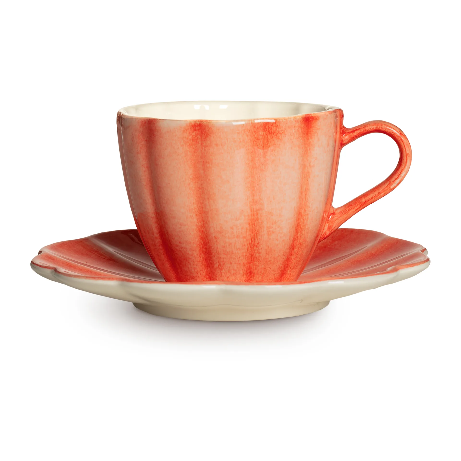 Oyster Tasse mit Untertasse 25 cl, Orange Mateus