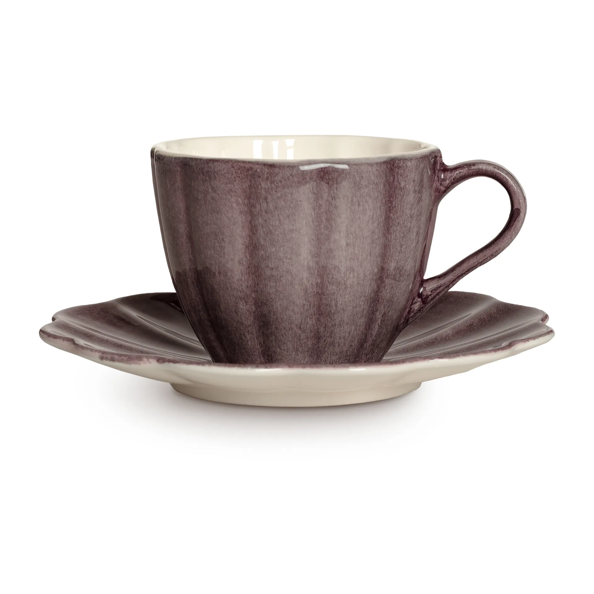 Oyster Tasse mit Untertasse 25 cl, Plum Mateus