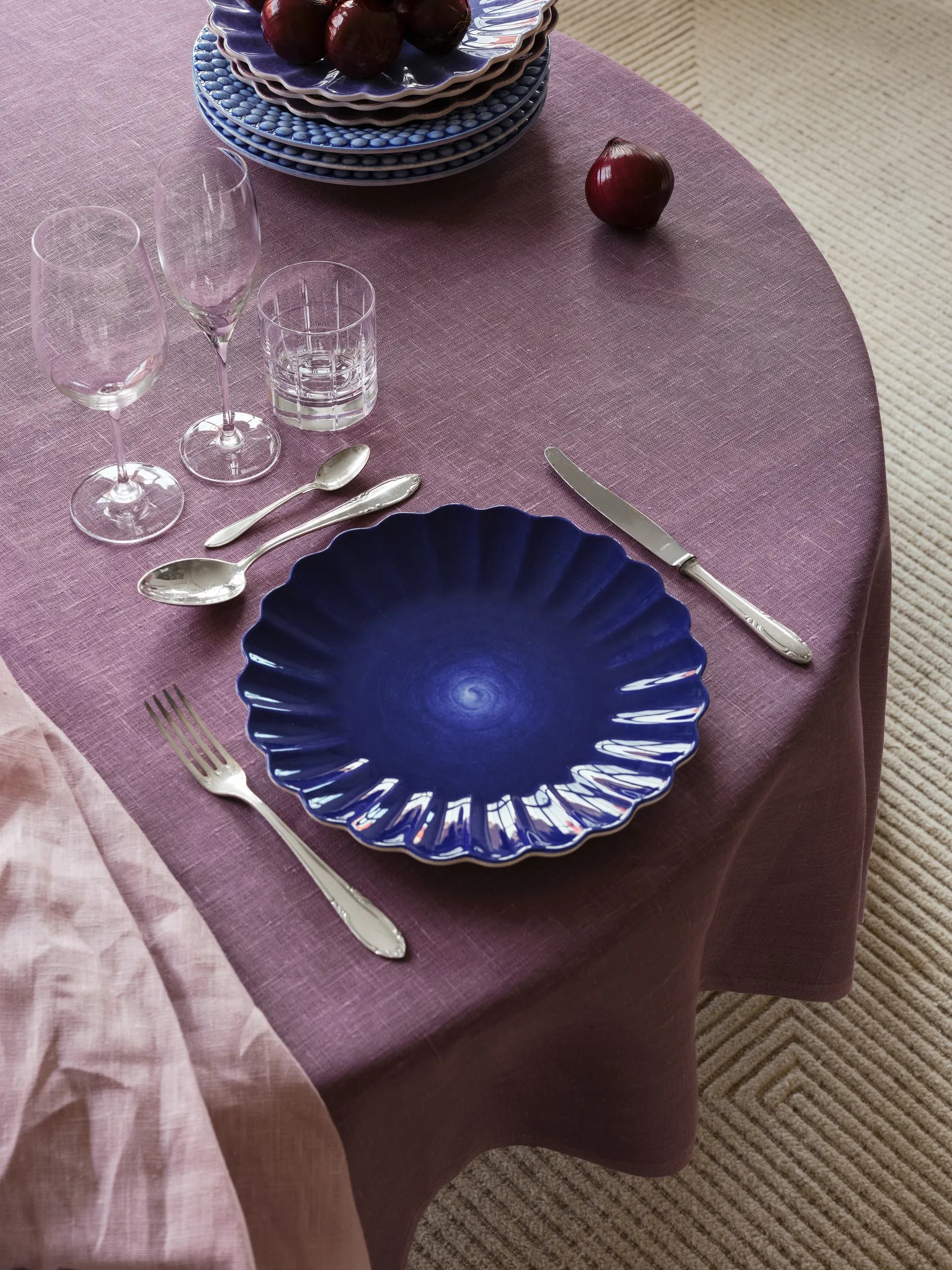 Oyster Teller 28cm, Blau Mateus