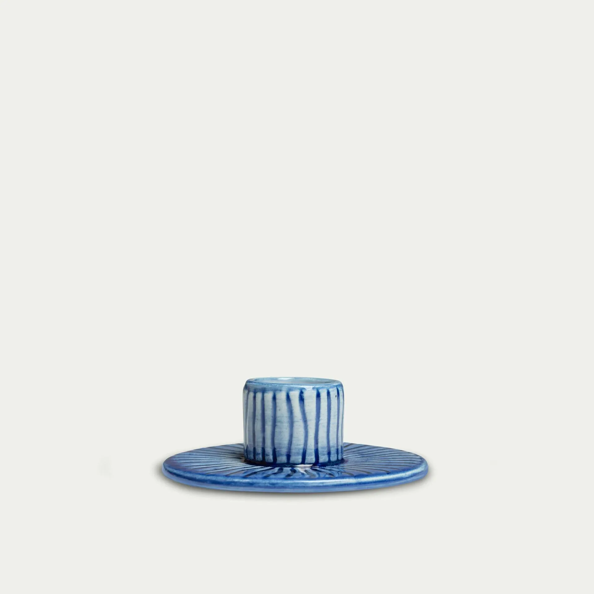 Stripes Kerzenhalter Ø8cm, Hellblau Mateus