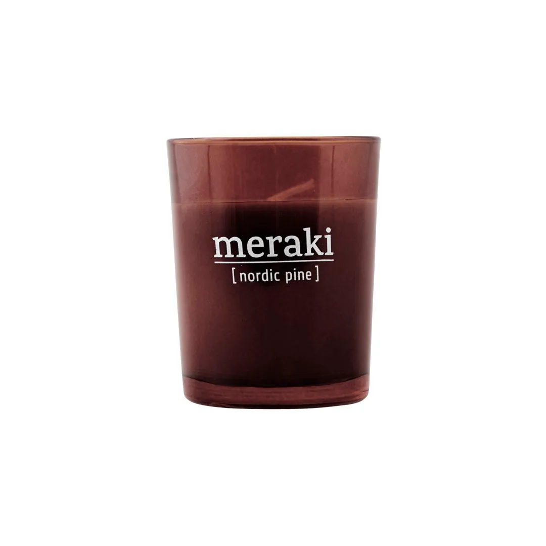 Meraki Duftkerze 12h braunes Glas, Nordic Pine Meraki