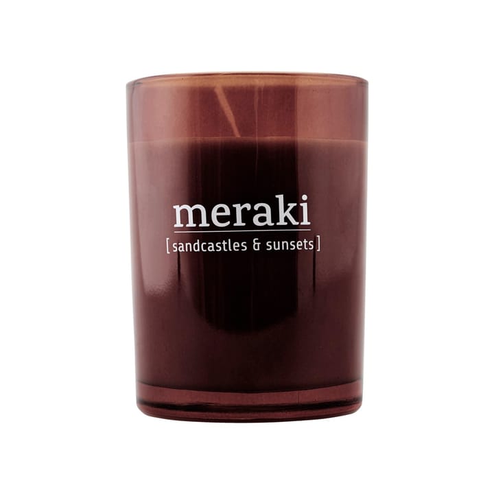 Meraki Duftkerze 35h braunes Glas, Sandcastles & Sunsets Meraki