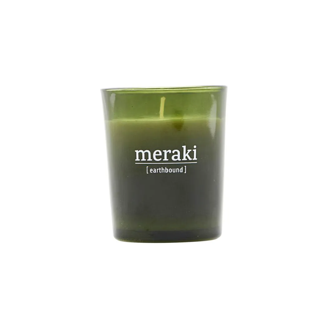 Meraki Duftkerze grünes Glas 12 Stunden, Earthbound Meraki