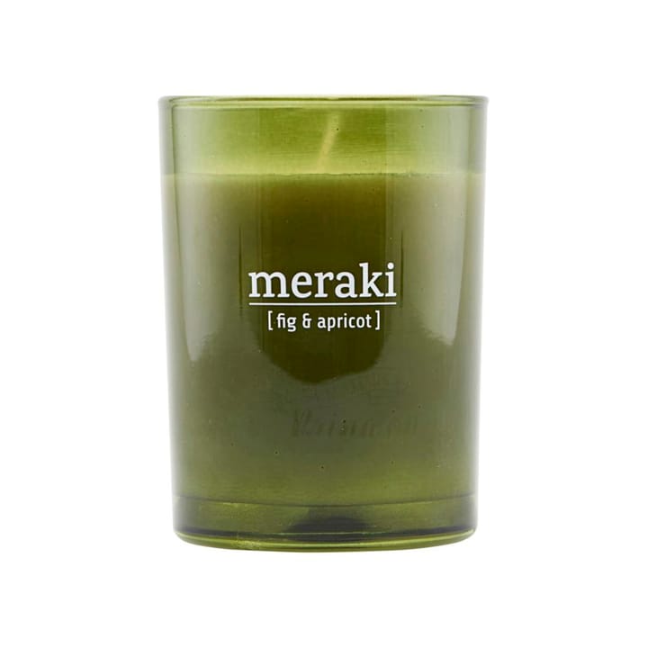 Meraki Duftkerze grünes Glas 35 Stunden, Fig-apricot Meraki