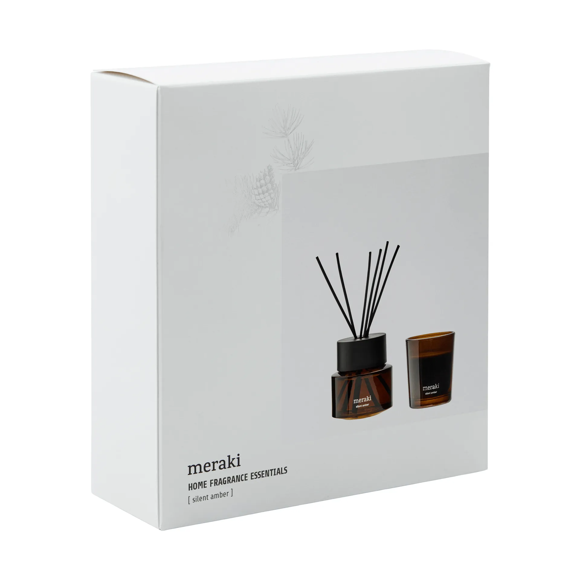 Meraki Geschenkset Duftstäbchen und Duftkerze, Silent amber Meraki
