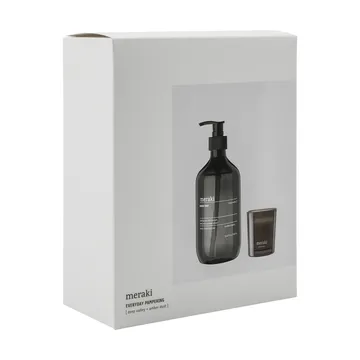 Meraki Geschenkset Handseife und Duftkerze - Deep valley-Amber dust - Meraki