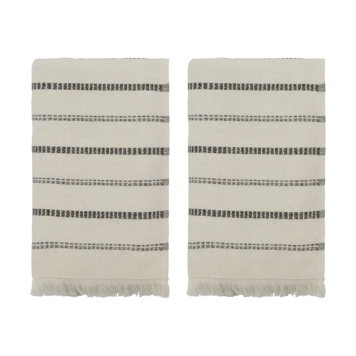 True Handtuch 2-teilig - Off-White-Schwarz, 50x100 cm - Meraki