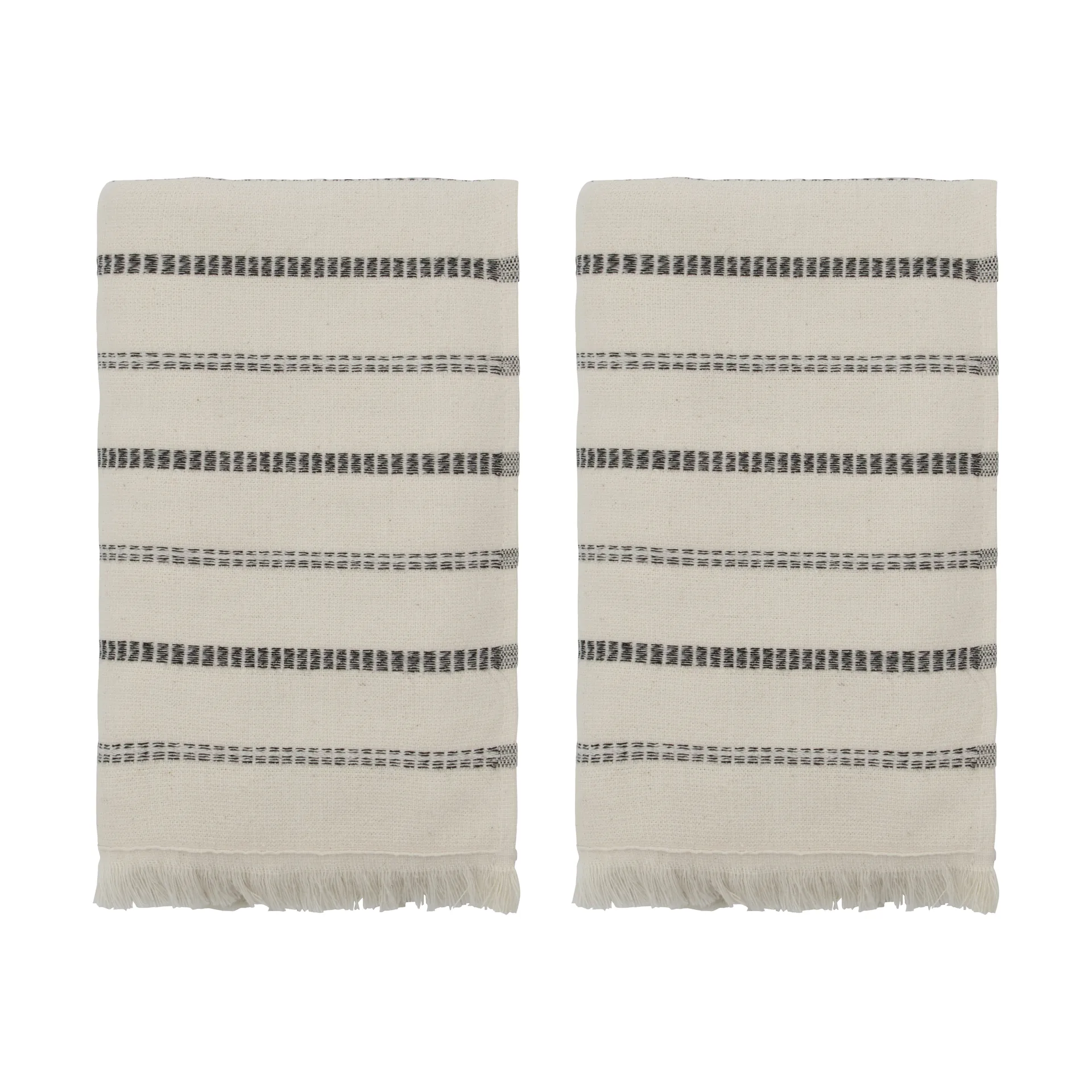 True Handtuch 2-teilig, Off-White-svart, 50x100 cm Meraki