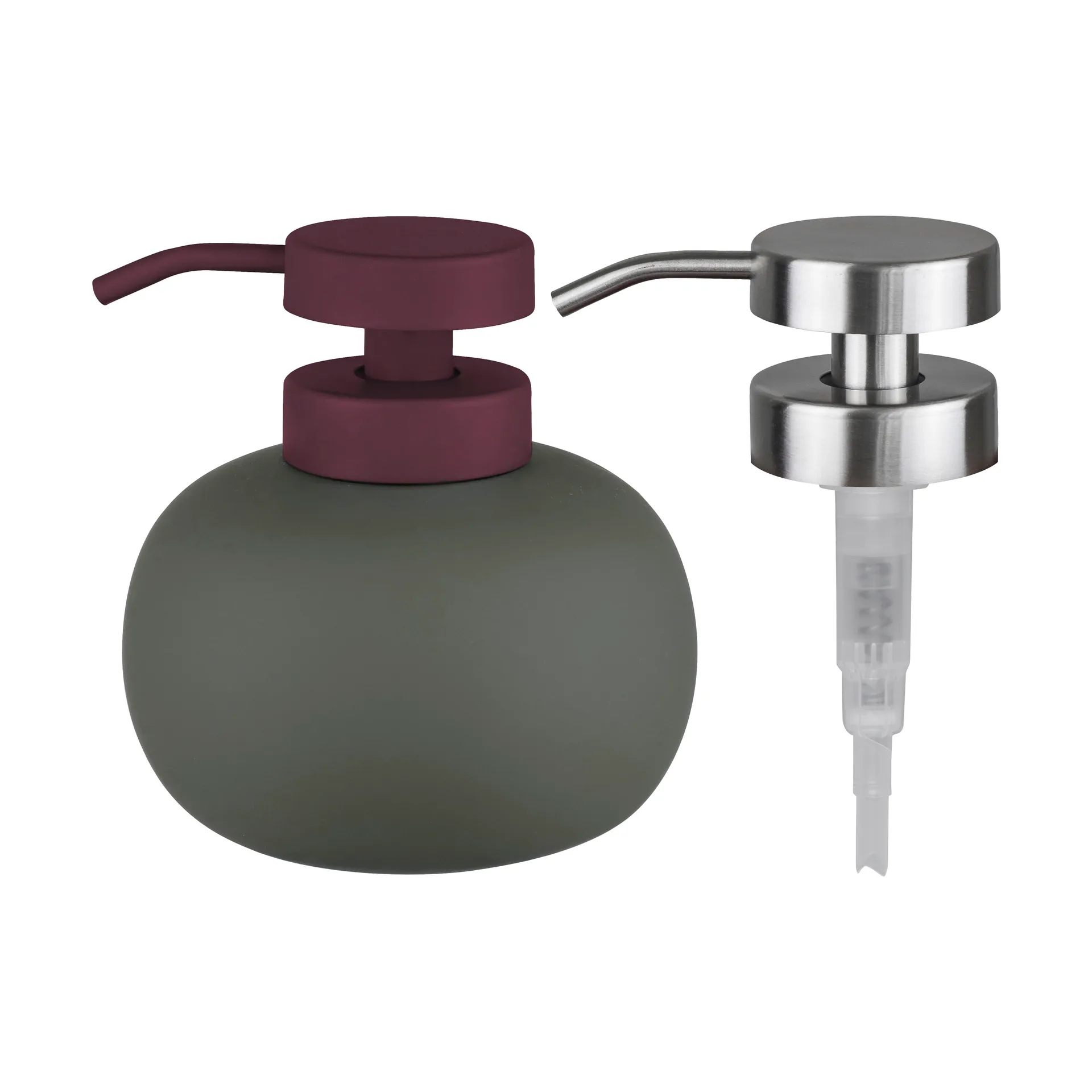 Lotus play Seifenpumpe niedrig, inkl. 2 Pumpenköpfen, Dark olive Mette Ditmer