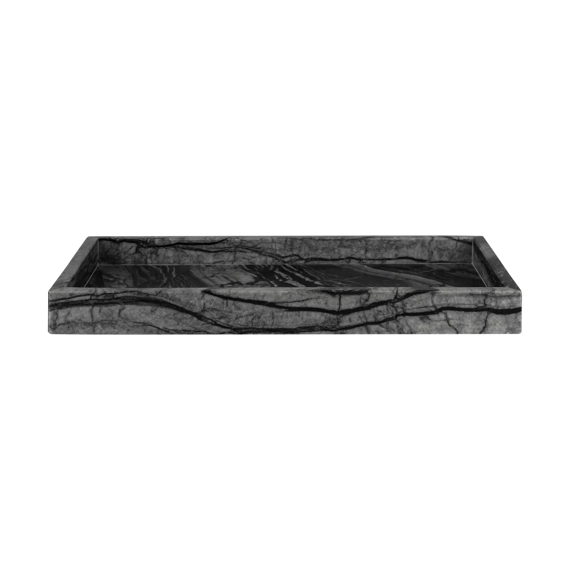 Marble Dekotablett 16 x 31 cm, Schwarz-grau Mette Ditmer