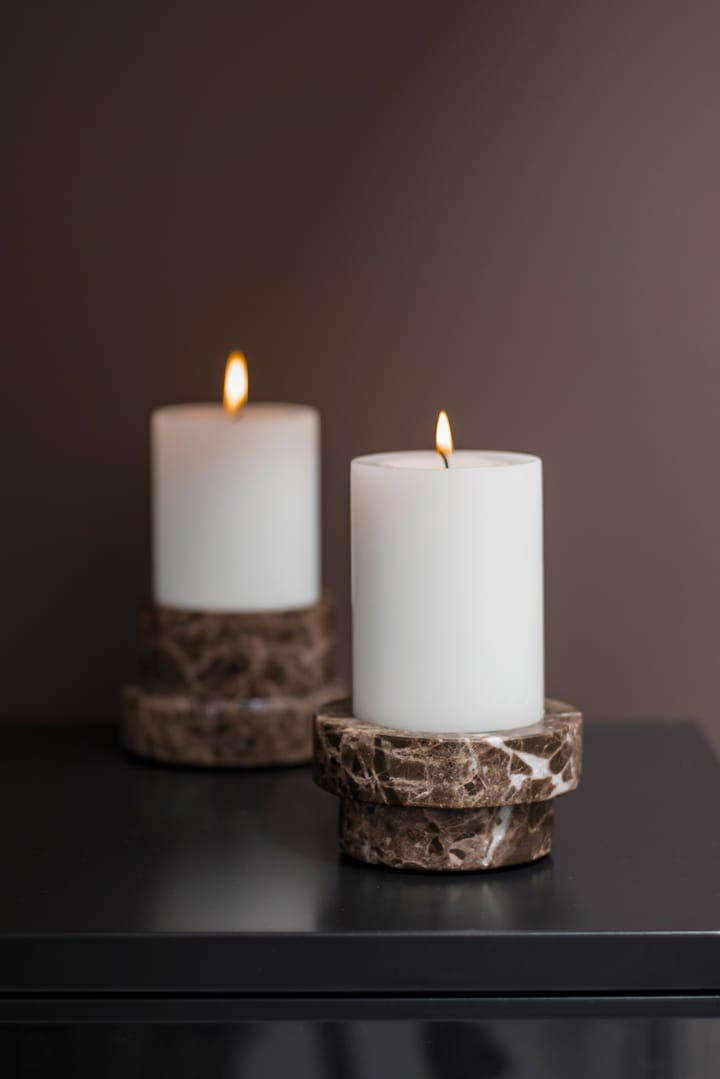 Marble Kerzenhalter für Blockkerze 5cm, Braun Mette Ditmer