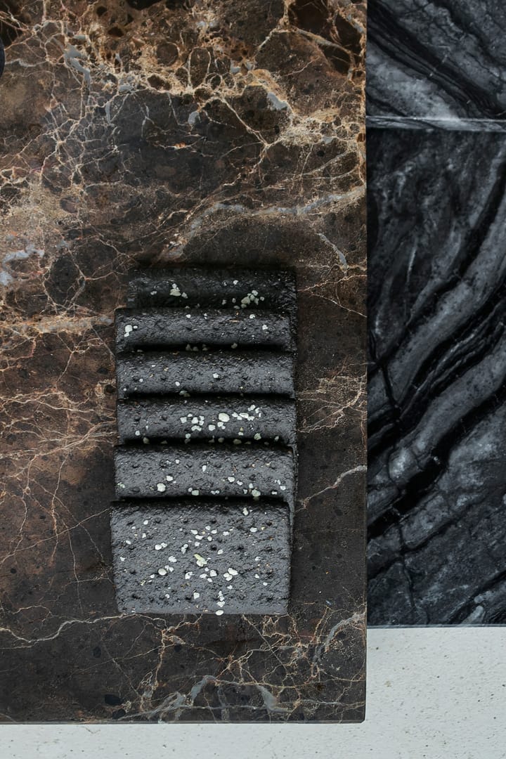 Marble Serviertablett large 18x38 cm, Black-Grey Mette Ditmer