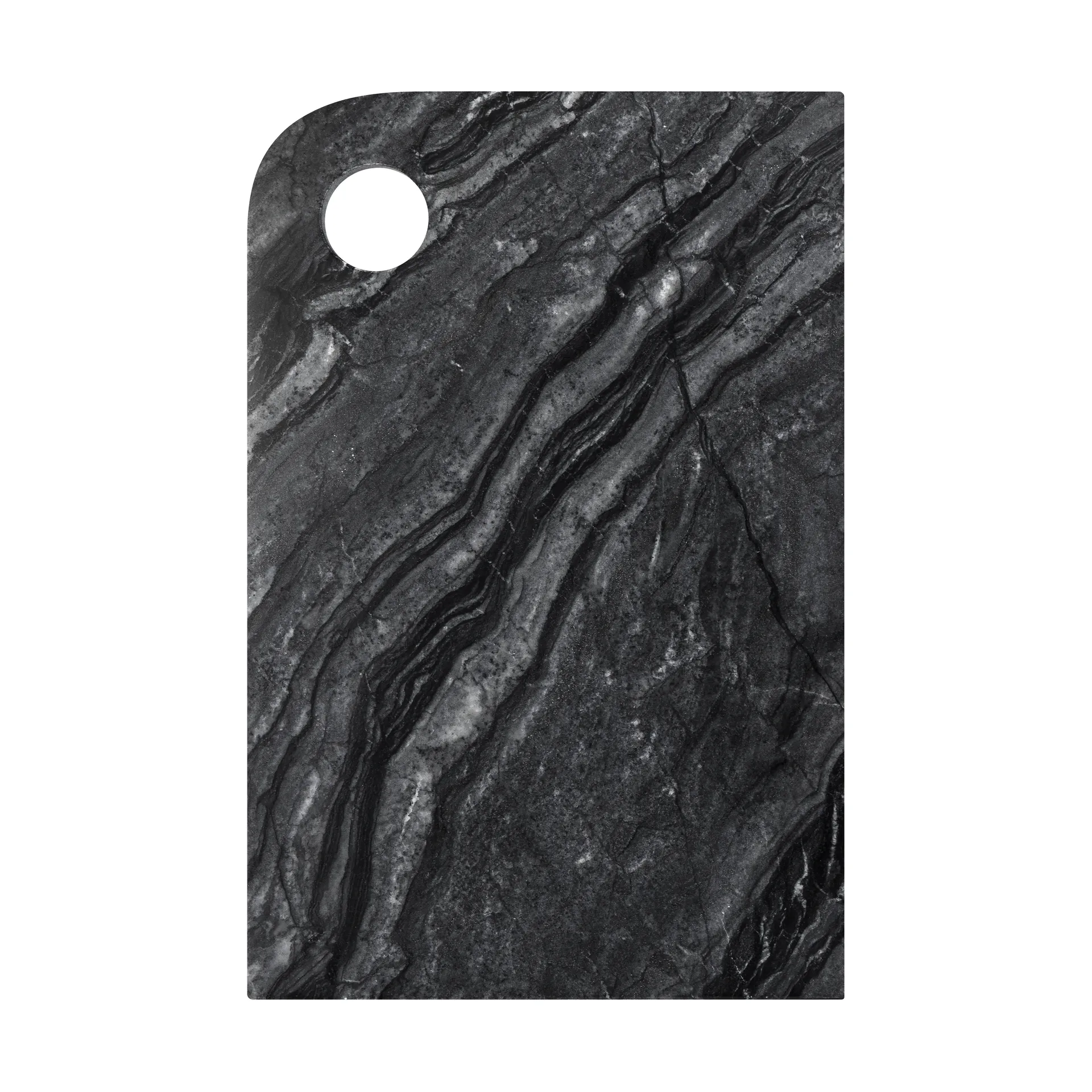 Marble Serviertablett medium 20x30 cm, Black-Grey Mette Ditmer