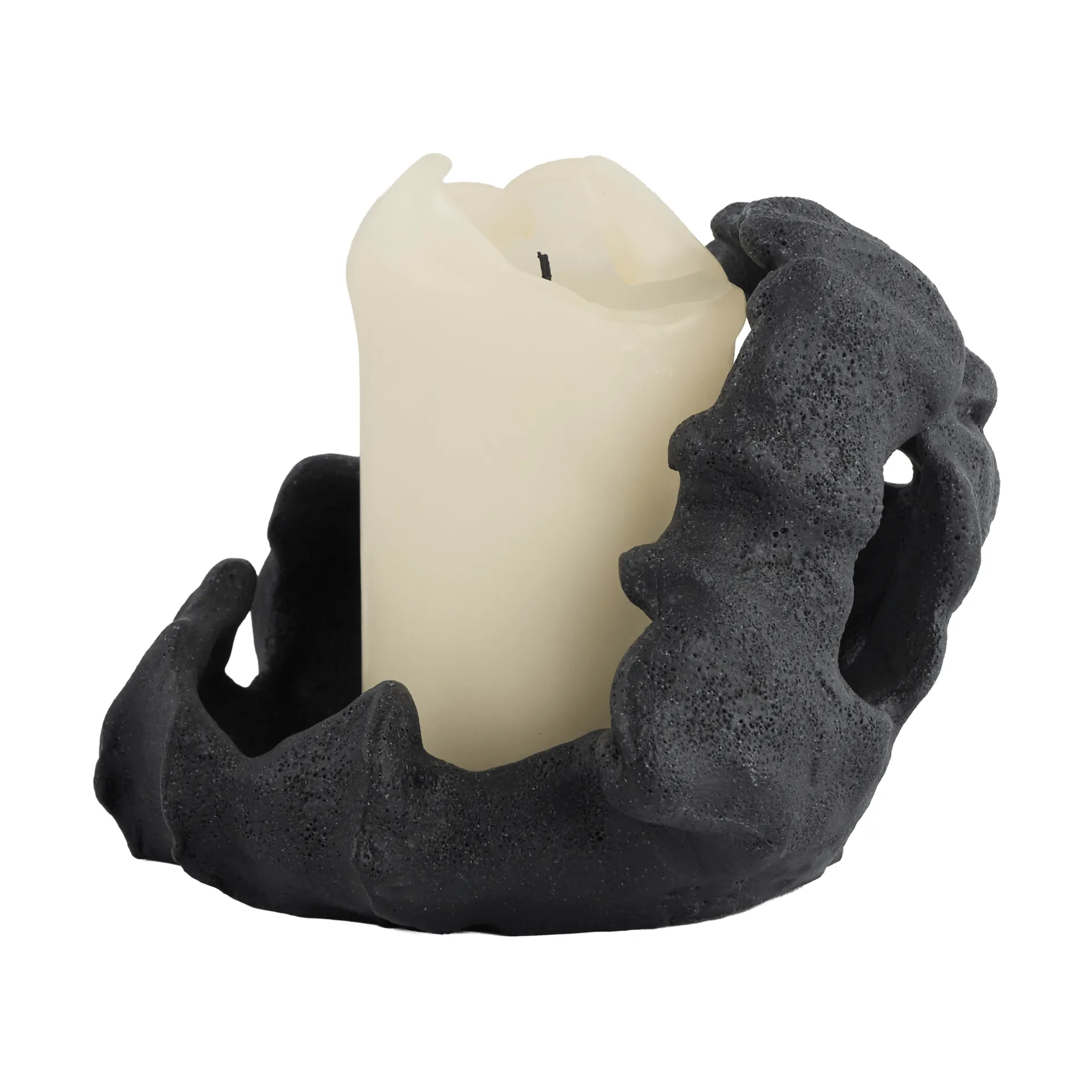 Reef Blockkerzenhalter, Schwarz, Ø16,5x13 cm Mette Ditmer