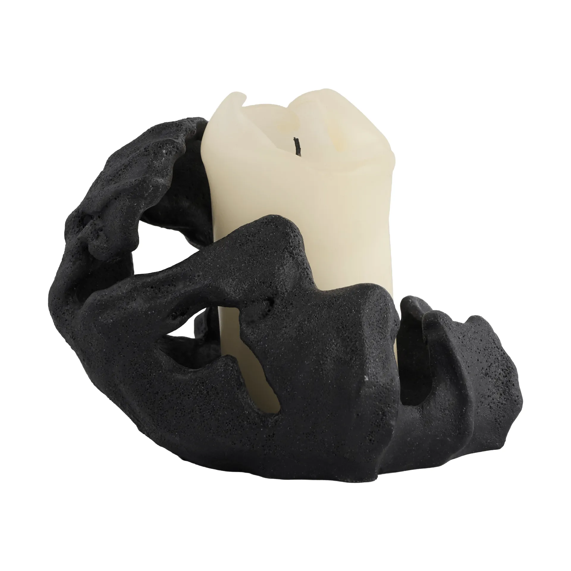 Reef Blockkerzenhalter, Schwarz, Ø16,5x13 cm Mette Ditmer